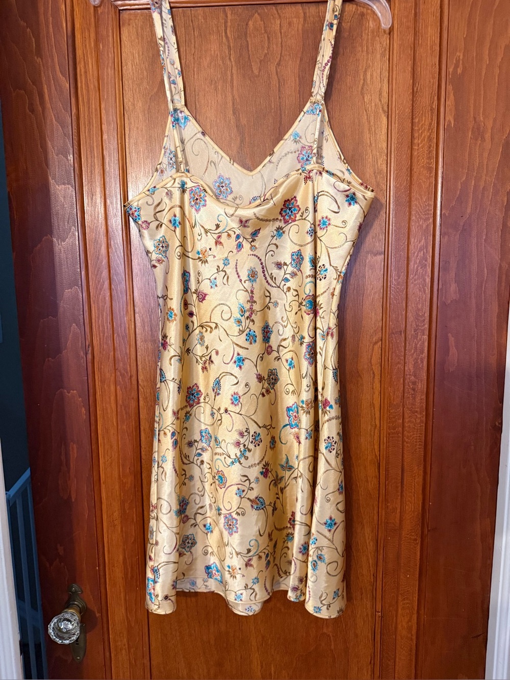 Vintage Floral Satin Kimono Robe & Slip Dress Set By Inner Most - Picture 4 of 13